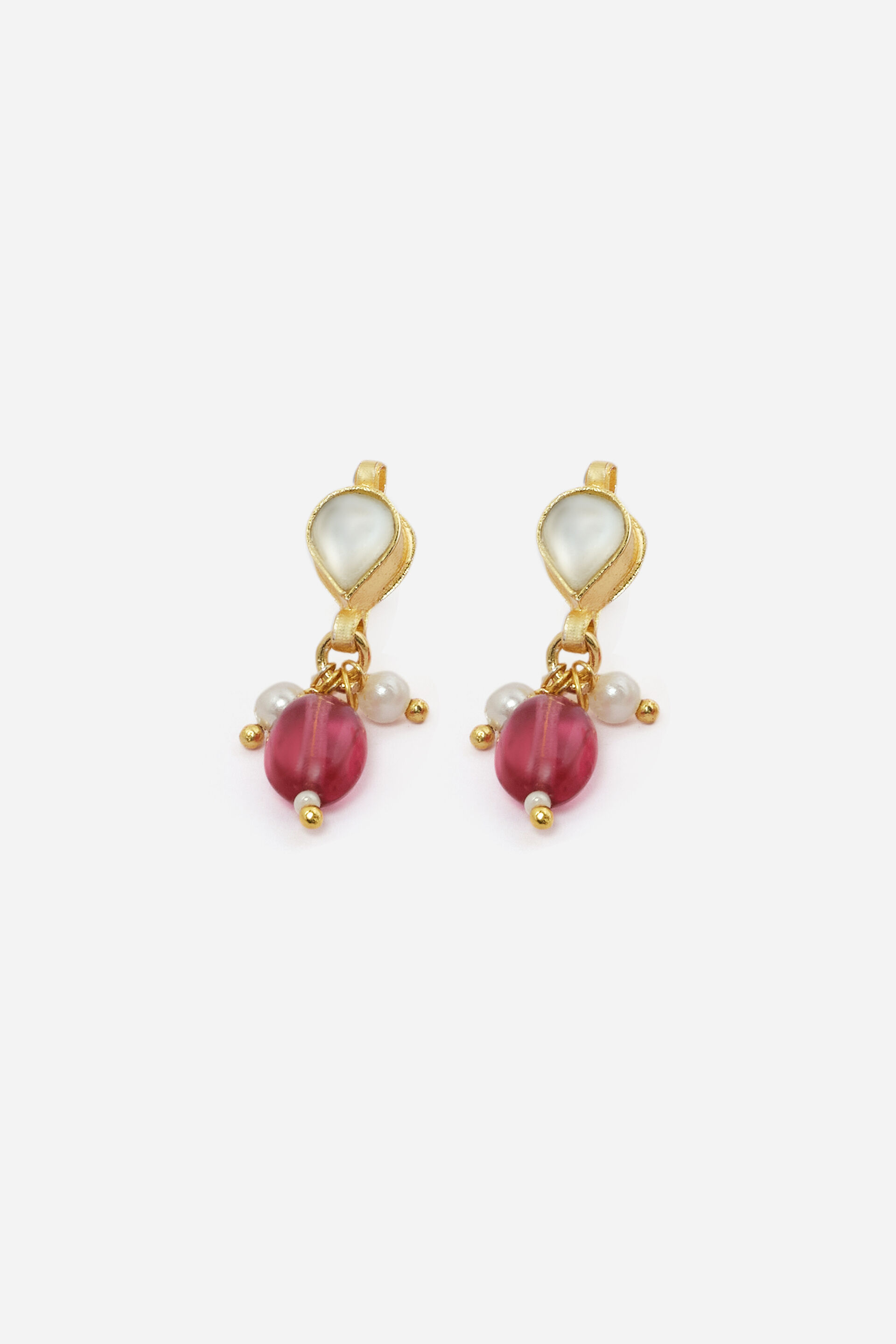 Ornate Stone & Pearl Earrings, , image 2